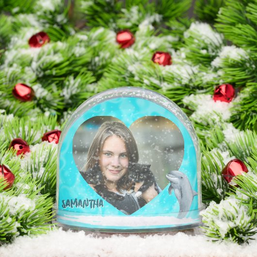 Tropical Heart Photos Grandkids Gift Snow Globe Sneeuwbol (Kerstmis)