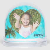 Tropical Heart Photos Grandkids Gift Snow Globe Sneeuwbol (Achterkant)