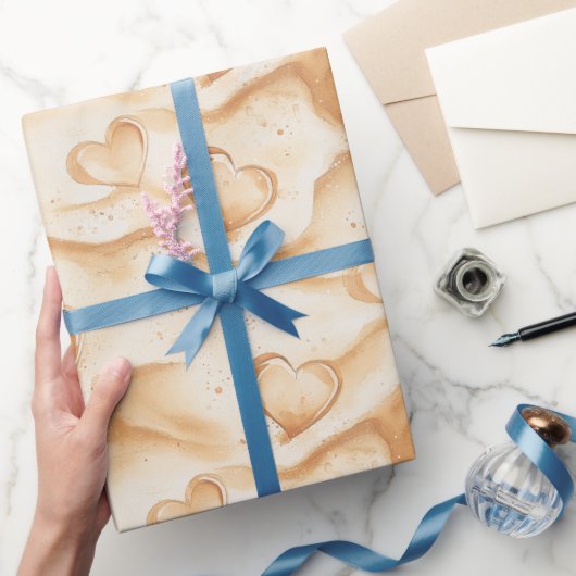 Tropical Hearts in Sand Beach Bridal Shower Cadeaupapier (Geschenken)