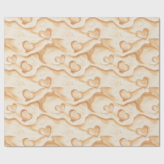 Tropical Hearts in Sand Beach Bridal Shower Cadeaupapier (Vlak)