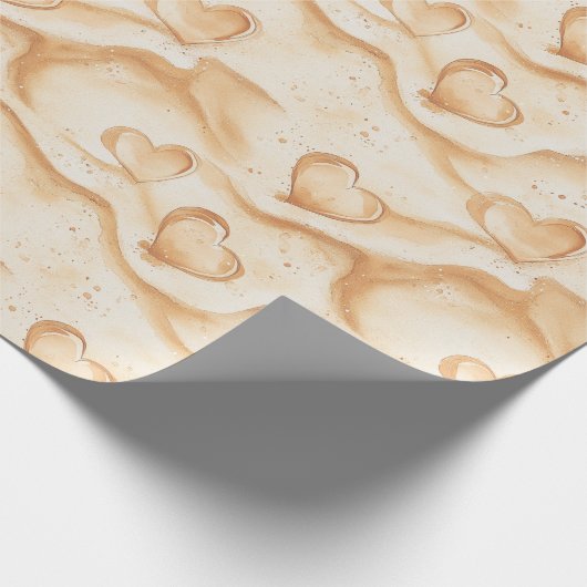 Tropical Hearts in Sand Beach Bridal Shower Cadeaupapier (Hoek)