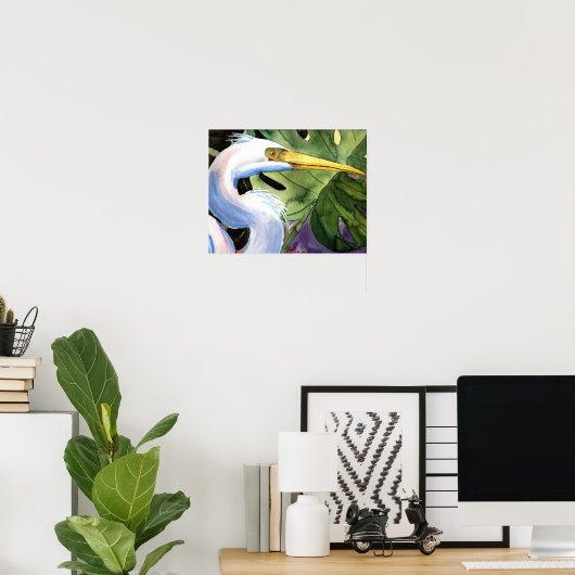 Tropical Heron Poster (Thuiskantoor)