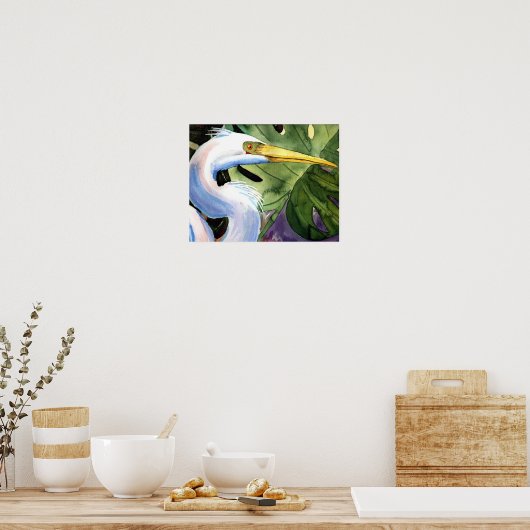 Tropical Heron Poster (Keuken)