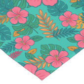 Tropical Hibiscus and Palm Leaf Pattern  Korte Tafelloper (Hoek)