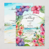 Tropical Hibiscus Beach Kaart (Voorkant / Achterkant)