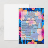 Tropical Hibiscus Beach Wedding Details Informatiekaartje (Voorkant / Achterkant)