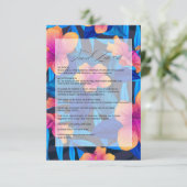 Tropical Hibiscus Beach Wedding Details Informatiekaartje (Staand voorkant)