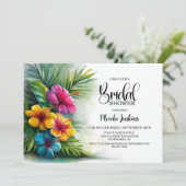 Tropical Hibiscus Bridal Shower Kaart (Staand voorkant)