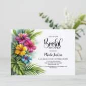 Tropical Hibiscus Bridal Shower Kaart (Staand voorkant)