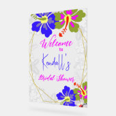 Tropical Hibiscus Bridal Shower Welcome Acryl Bord (Hoek)