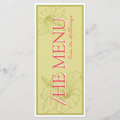 Tropical Hibiscus Chartreuse Vibrant Wedding Menu (Achterkant)