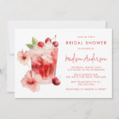 Tropical Hibiscus Cherry Cocktail Vrijgezellenfees Kaart (Voorkant)