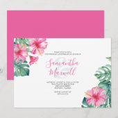 Tropical Hibiscus Flower Jubileum Invite (Voorkant / Achterkant)