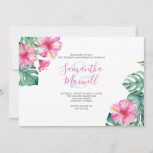 Tropical Hibiscus Flower Jubileum Invite