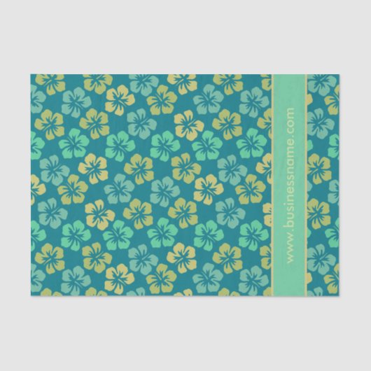 Tropical Hibiscus Flower Pattern Custom Text Tissuepapier (Voorkant)