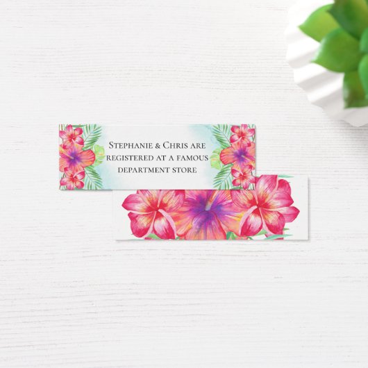 Tropical Hibiscus Flower Waterverf Beach Registry Mini Visitekaartjes (Bureau)