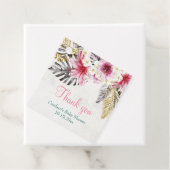 Tropical Hibiscus Flowers Party Favor Labels (In situ)