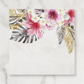 Tropical Hibiscus Flowers Party Favor Labels (Achterkant)
