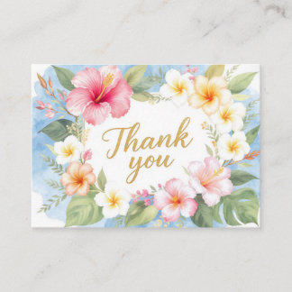Tropical Hibiscus Hawaiian Thank You Card Informatiekaartje
