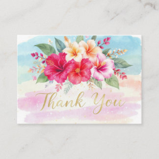 Tropical Hibiscus Hawaiian Thank You Card Informatiekaartje