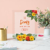 Tropical Hibiscus Luau Open Bar Acrylic Sign Acryl Bord (Huwelijk)