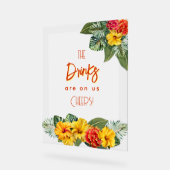 Tropical Hibiscus Luau Open Bar Acrylic Sign Acryl Bord (Hoek)