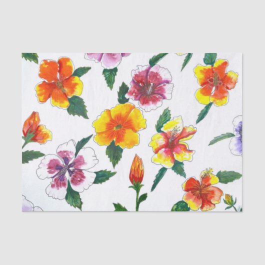 Tropical Hibiscus Tissue Paper Tissuepapier (Voorkant)
