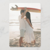 Tropical Hibiscus Wavy Border Vibrant Wedding Kaart (Achterkant)