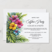 Tropical Hibiscus Wedding After Party Kaart (Voorkant)