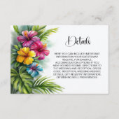 Tropical Hibiscus Wedding Details Informatiekaartje (Voorkant)