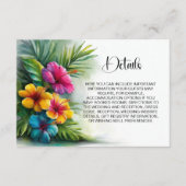 Tropical Hibiscus Wedding Details Informatiekaartje (Voorkant)