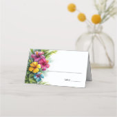 Tropical Hibiscus Wedding Place Card Plaatskaartje (Voorkant)