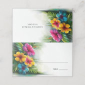 Tropical Hibiscus Wedding Place Card Plaatskaartje (Buitenkant ongevouwen)