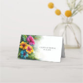 Tropical Hibiscus Wedding Place Card Plaatskaartje (Achterkant)