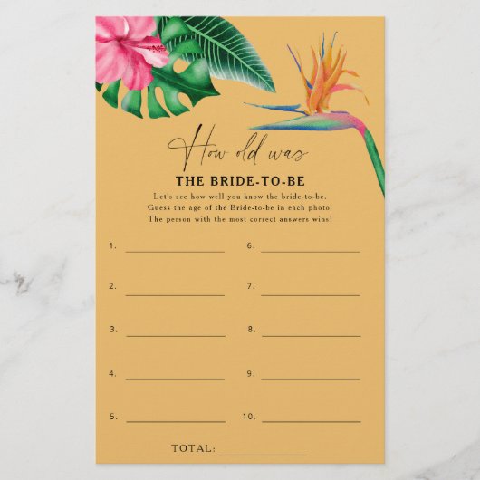 Tropical - Hoe oud was de bruid om te spelen (Voorkant)