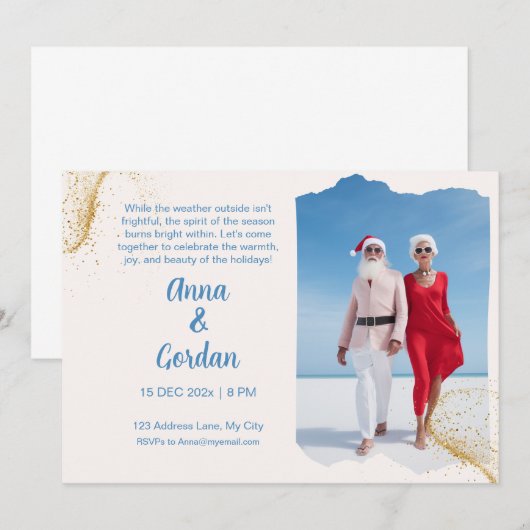 Tropical Holiday Kaart Invitation (Voorkant / Achterkant)