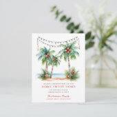 Tropical Holiday New Home Card Aankondiging (Staand voorkant)