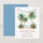 Tropical Holiday New Home Card Aankondiging (Voorkant / Achterkant)