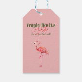 Tropical Hot Pink Palm Springs vrijgezellenfeest Cadeaulabel (Achterkant)
