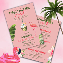 Tropical Hot Pink Palm Springs vrijgezellenfeest Kaart