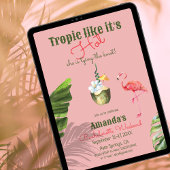 Tropical Hot Pink Palm Springs vrijgezellenfeest Kaart