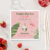 Tropical Hot Pink Palm Springs vrijgezellenfeest Servet (Insitu)