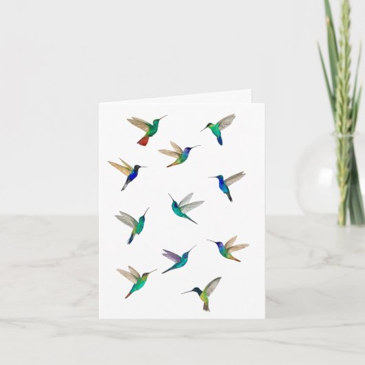 Tropical Hummingbirds Card for all occasions Notitiekaartje (Voorkant)