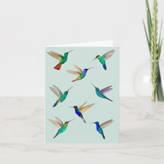 Tropical Hummingbirds Card for all occasions Notitiekaartje (Voorkant)