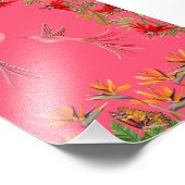 Tropical hummingbirds flowers plant wall poster (Hoek)