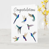 Tropical Hummingbirds Gefeliciteerd Kaart (Gele Bloem)