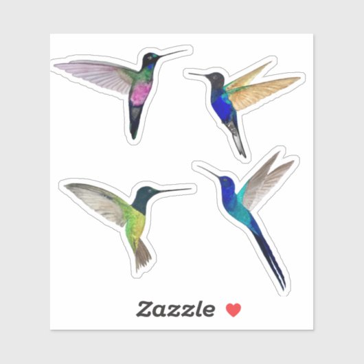 Tropical Hummingbirds Sticker (Vel)