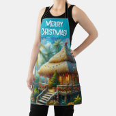 Tropical Hut Christmas Palm Tree Personalized Schort (Insitu)