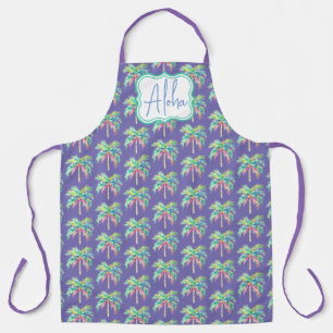 Tropical Island Aloha Paarse all-over print Schort
