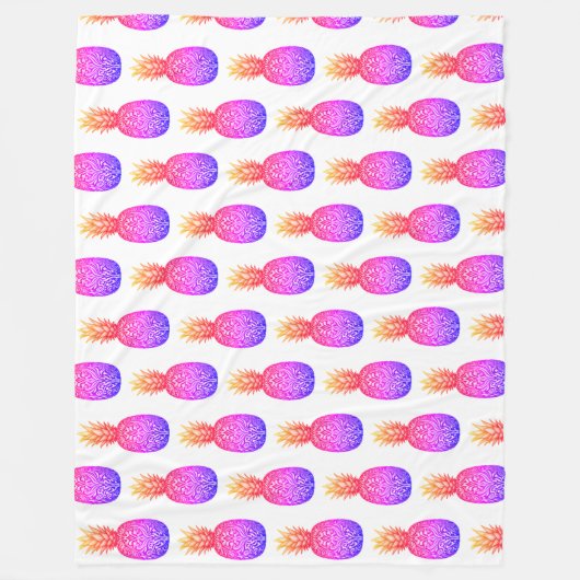 Tropical Island Ananas Fleece Deken (Voorkant)